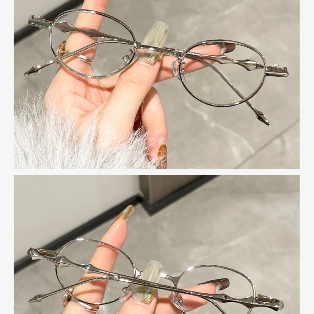 Women Small Frame Metal Oval Shades Sunglasses Vintage Eyewear Frames